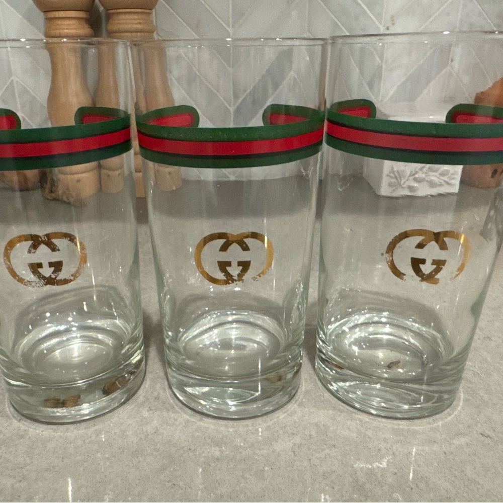 7 authentic Gucci highball glasses